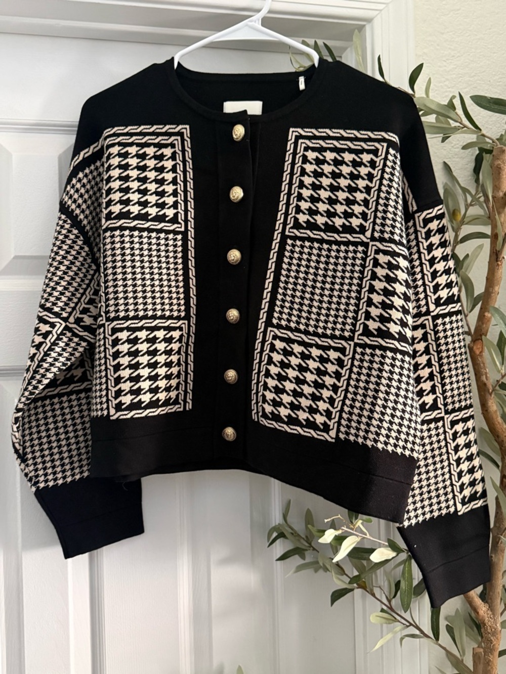 Sandro Jules Houndstooth Cardigan - Picture 4 of 5